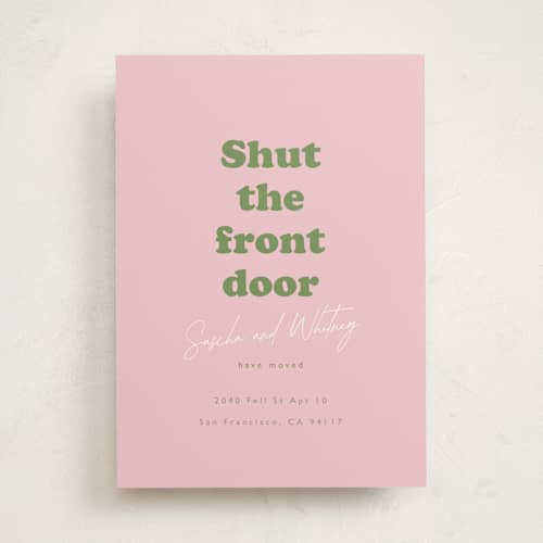 This is a peony moving announcements with standard by Hudson meet Rose called shut printing on signature in standard