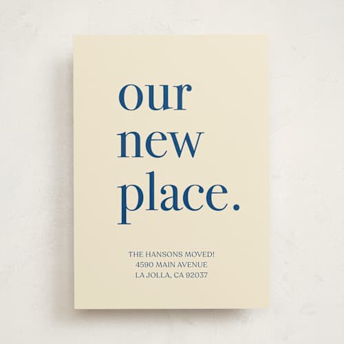 This is a navy moving announcements with standard by Baumbirdy called ours printing on signature in standard