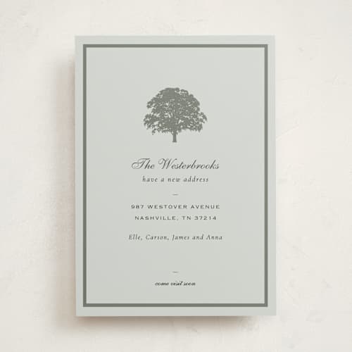 This is a stonewall moving announcements with standard by Sara Hicks Malone called o a k printing on signature in standard