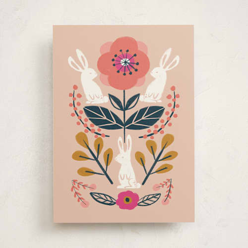 This is a blush pink tbd with standard by Afton Harding called forest friends printing on signature in greeting cards