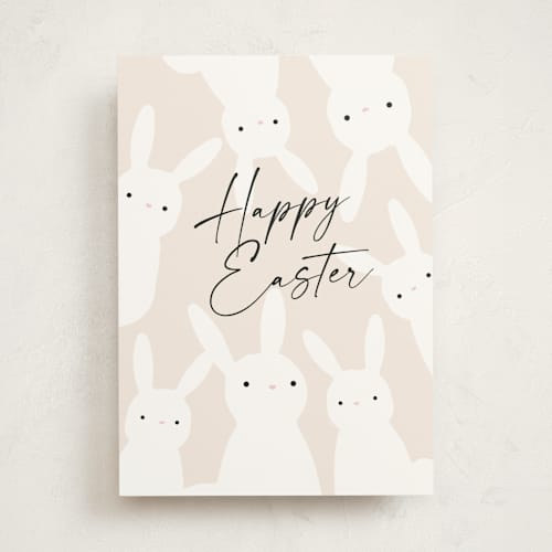 This is a ivory tbd with standard by AK Graphics called peekaboo bunnies printing on signature in greeting cards