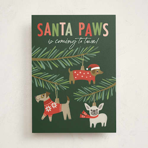 This is a wreath tbd with standard by Karidy Walker called santa paws ornaments printing on signature in greeting cards