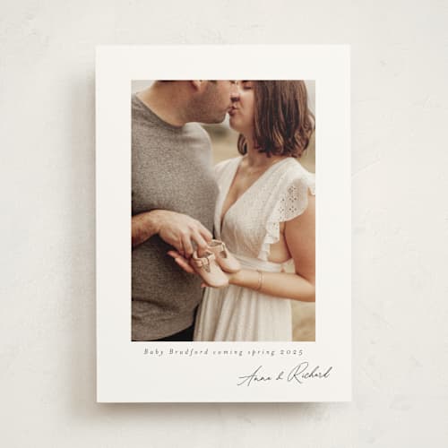 This is a moon pregnancy announcements with standard by Nicole Walsh called signed by us printing on signature in standard