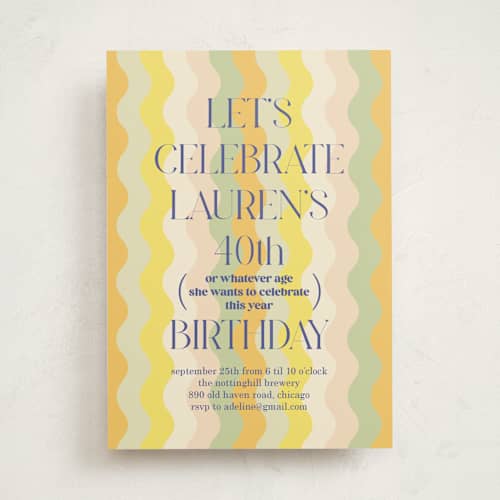 This is a lemon party invitations with standard by Baumbirdy called what milestone printing on signature in standard