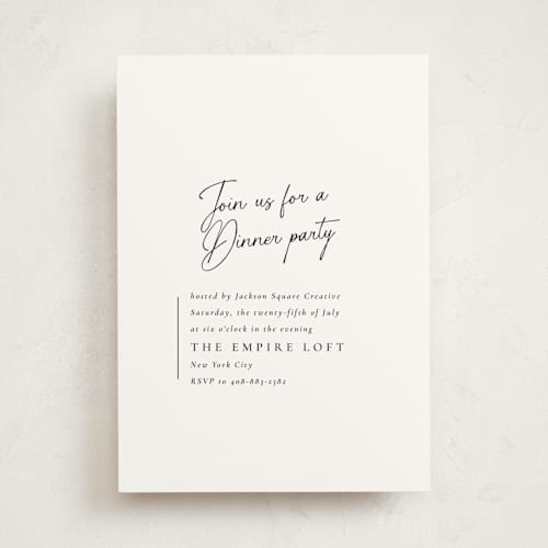 This is a tuxedo party invitations with standard by Jackie Mangiolino called opera printing on signature in standard