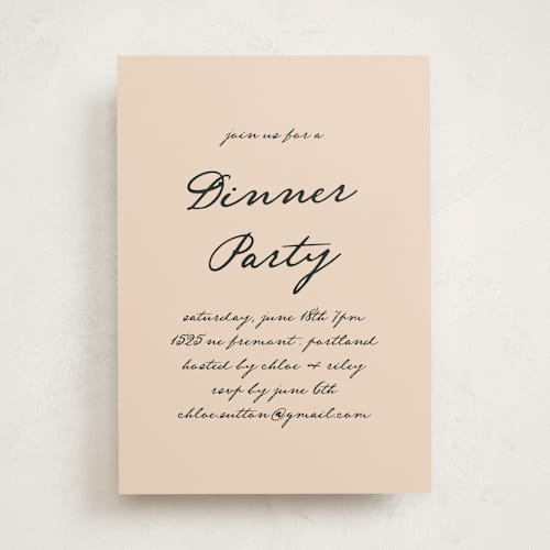 This is a almond party invitations with standard by Morgan Kendall called handwritten printing on signature in standard
