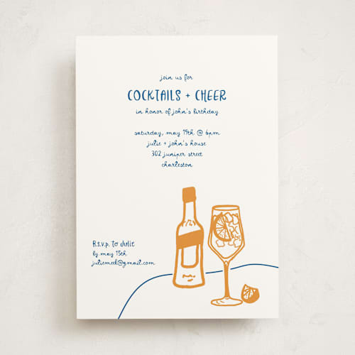 This is a capri party invitations with standard by Erika Firm called spritz dinner printing on signature in standard