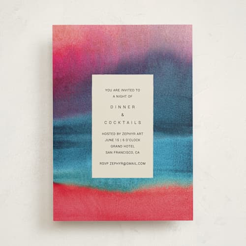 This is a sunset party invitations with standard by Sumak Studio called at dusk printing on signature in standard