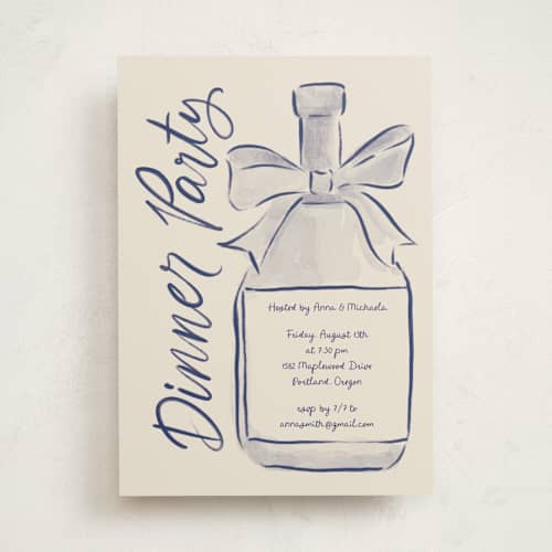 This is a denim party invitations with standard by Adelyn T. called painted bottle printing on signature in standard
