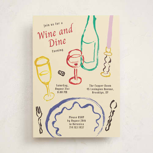 This is a wonderland party invitations with standard by Cass Loh called dine & delight printing on signature in standard