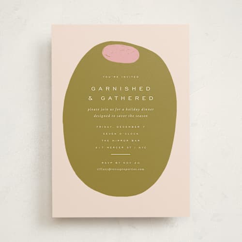 This is a olive party invitations with standard by Sierra Lee called olive printing on signature in standard