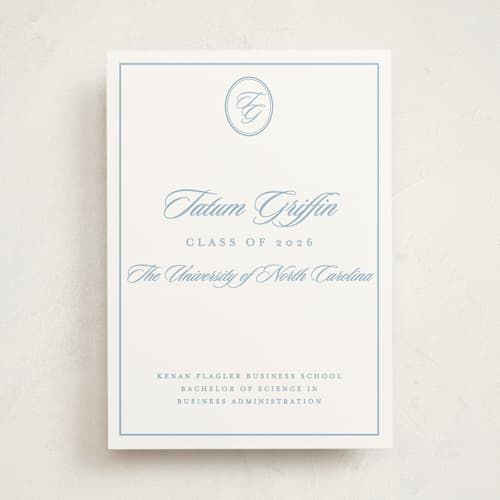 This is a capri graduation announcements with standard by Creo Study called scripted printing on signature in standard