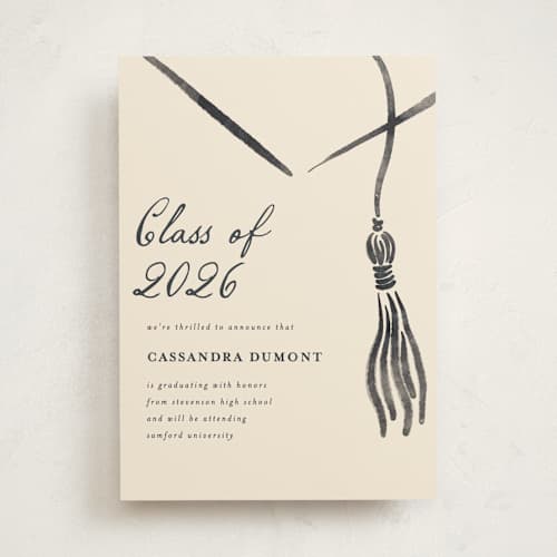 This is a ink graduation announcements with standard by Jamie Alexander called inked printing on signature in standard