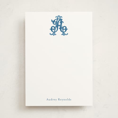 This is a bluebell personalized stationery thank you cards with standard by Jenna Holcomb called new orleans crest printing on signature in 5x7