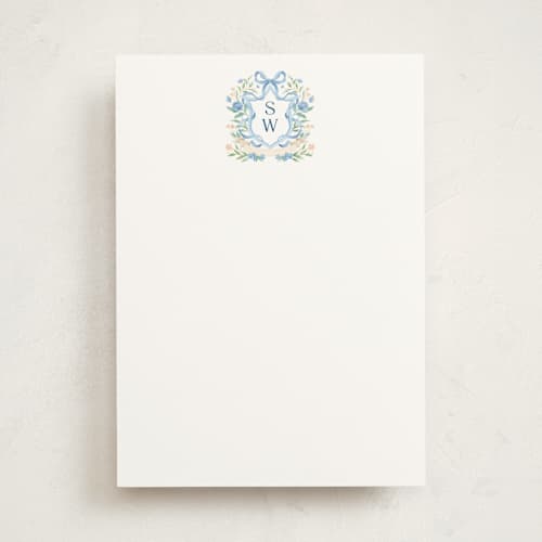 This is a bluebell personalized stationery thank you cards with standard by Elly called atlanta crest printing on signature in 5x7
