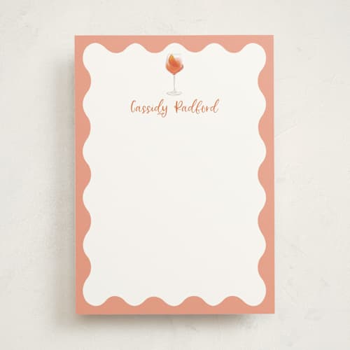 This is a sunset personalized stationery thank you cards with standard by Baumbirdy called aperol spritz printing on signature in 5x7