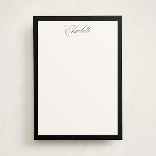 This is a onyx personalized stationery thank you cards with standard by Pixel and Hank called highline printing on signature in 5x7