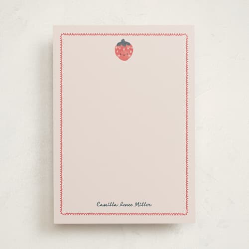 This is a candy personalized stationery thank you cards with standard by Summer Winkelman called strawberry printing on signature in 5x7