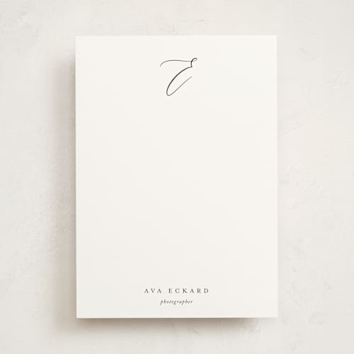 This is a onyx personalized stationery thank you cards with standard by Jennifer Postorino called initial printing on signature in 5x7