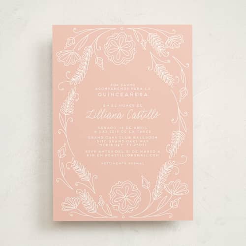 This is a rose sweet sixteen birthday party invitations with standard by Kristin Sosa called vintage quinceanera printing on signature in standard
