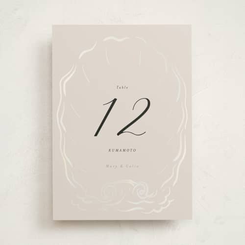 This is a pearl table numbers with gloss press by Ani Somi called kumamoto printing on doublethick in standard