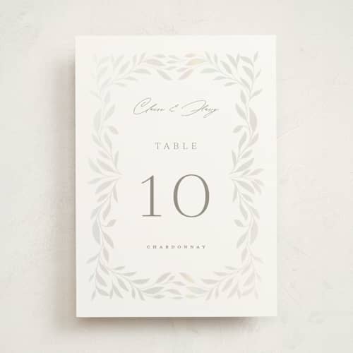 This is a cloud table numbers with foil pressed by Ana Sharpe called clarity printing on signature in standard