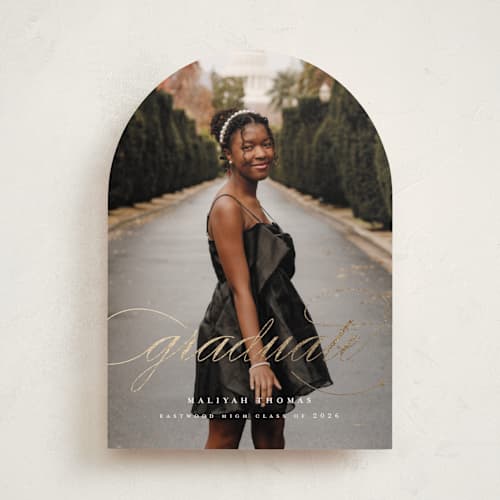This is a classic graduation announcements with foil pressed by letterfix called sol printing on recycled smooth signature in standard