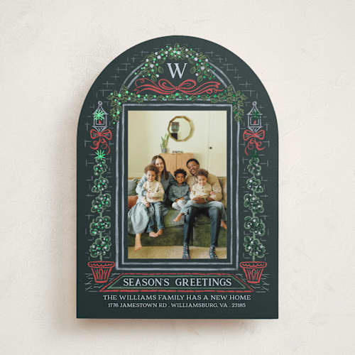 This is a forest foil pressed holiday cards with foil pressed by Paper Sun Studio called colonial christmas printing on recycled smooth signature in standard