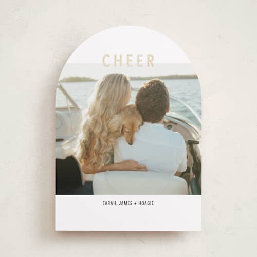 This is a juniper foil pressed holiday cards with foil pressed by Diane Pearse called kinfolk christmas printing on recycled smooth signature in standard