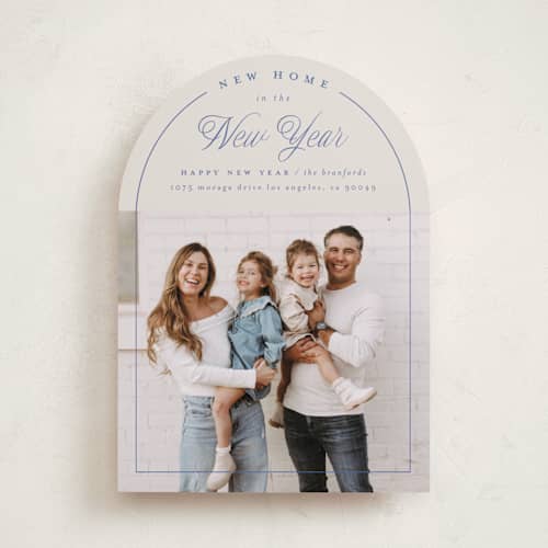 This is a midnight new year photo cards with standard by Alexandra Cohn called regency printing on recycled smooth signature in standard