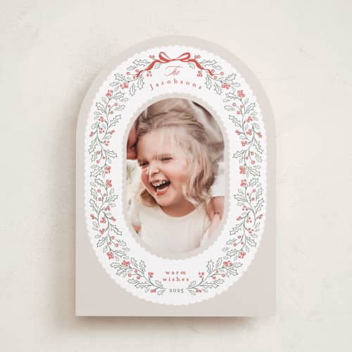 This is a dove holiday photo cards with standard by Karidy Walker called chantilly printing on recycled smooth signature in standard