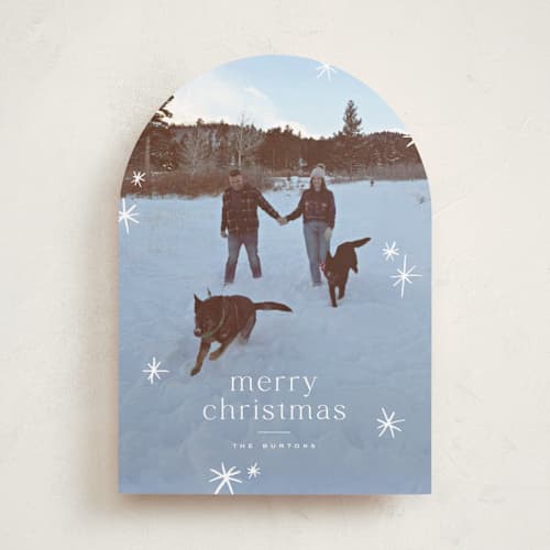 This is a snow holiday photo cards with standard by Wildfield Paper Co called twinkle! printing on recycled smooth signature in standard