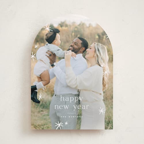 This is a snow holiday photo cards with standard by Wildfield Paper Co called twinkle! printing on recycled smooth signature in standard