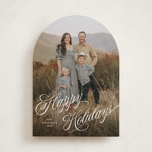 This is a snow holiday photo cards with standard by Pixel and Hank called bubbly printing on recycled smooth signature in standard