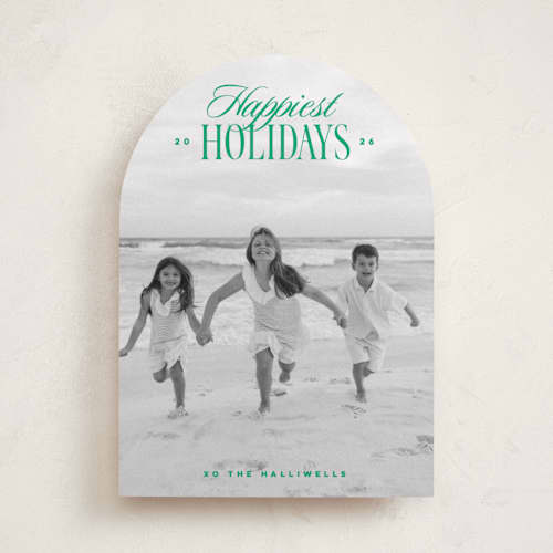 This is a elf shoes holiday photo cards with standard by Kristie Kern called club printing on recycled smooth signature in standard