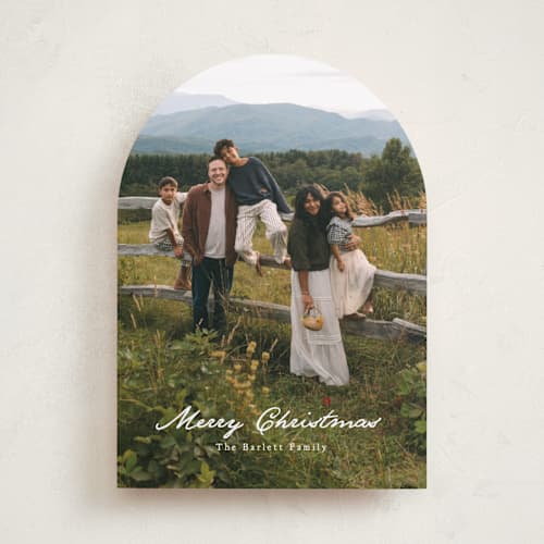 This is a snowfall holiday photo cards with standard by Erin L. Wilson called expanse printing on recycled smooth signature in standard