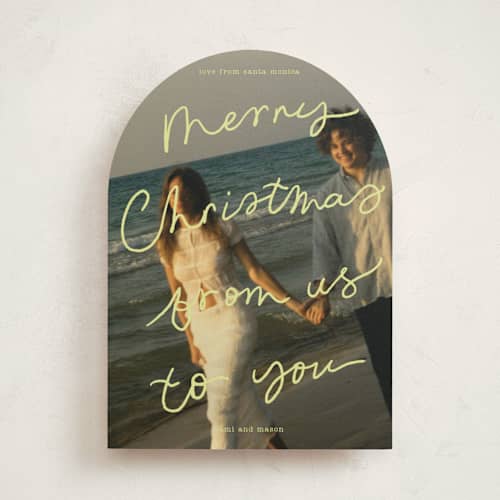 This is a citrus holiday photo cards with standard by Abbigail Lim called postcard from us printing on recycled smooth signature in standard