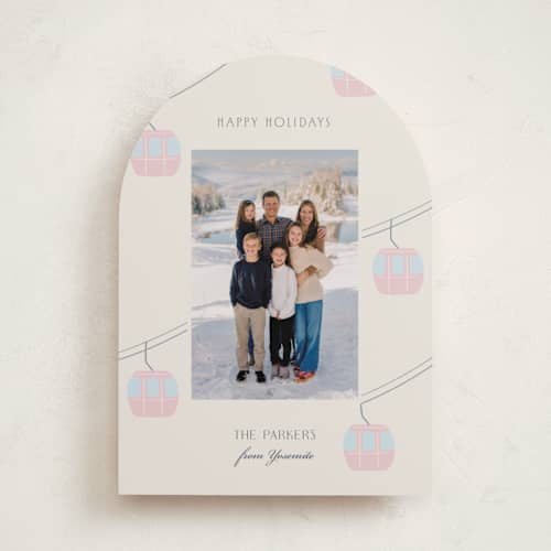 This is a petal holiday photo cards with standard by Paloma Morand Monteil called winter heights printing on recycled smooth signature in standard