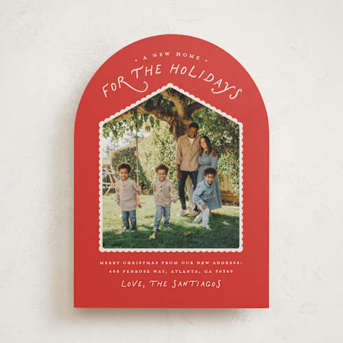 This is a candied apple holiday photo cards with standard by Erica Krystek called new holiday home printing on recycled smooth signature in standard