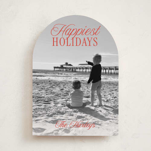 This is a candied apple holiday photo cards with standard by Simona Camp called simply us printing on recycled smooth signature in standard