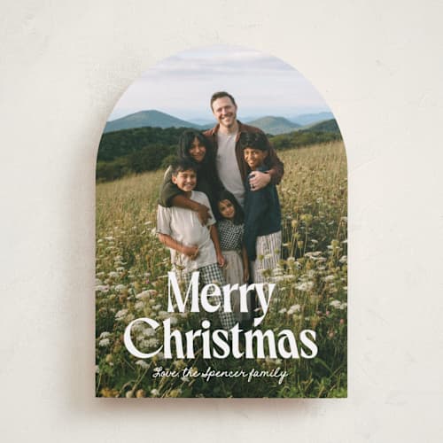 This is a frost holiday photo cards with standard by Yaling Hou Suzuki called the joy of us printing on recycled smooth signature in standard