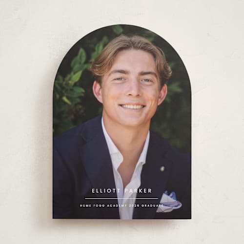 This is a cloud graduation announcements with standard by Sara Hicks Malone called layne printing on recycled smooth signature in standard