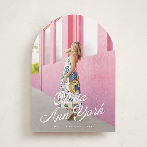 This is a diamond graduation announcements with standard by Julie Ley called modern retro printing on recycled smooth signature in standard