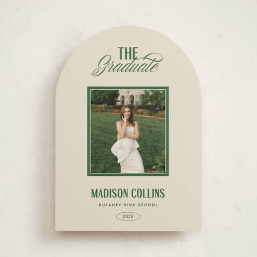 This is a butter graduation announcements with standard by Erin L. Wilson called the headliner printing on recycled smooth signature in standard