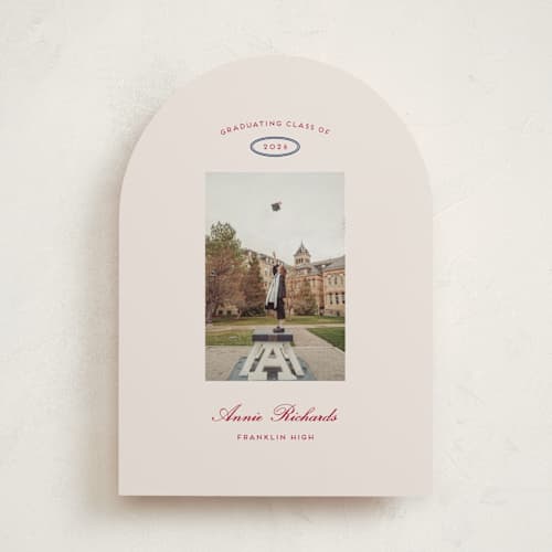 This is a sand graduation announcements with standard by Rachel Cassel called the single photo printing on recycled smooth signature in standard