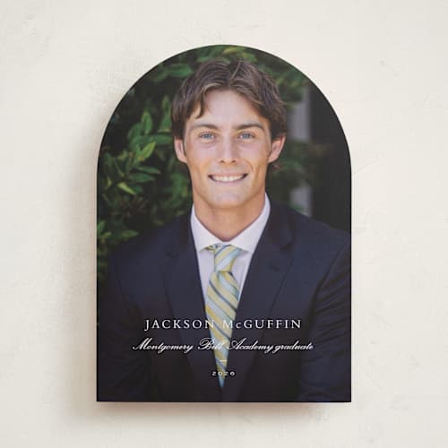 This is a cloud graduation announcements with standard by Sara Hicks Malone called academy printing on recycled smooth signature in standard
