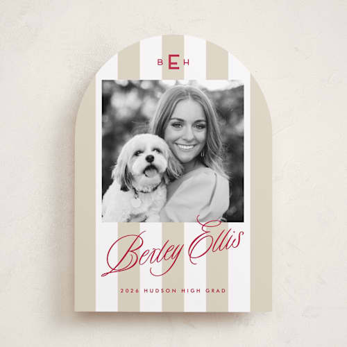 This is a parchment graduation announcements with standard by Susan Zinader called bexley printing on recycled smooth signature in standard