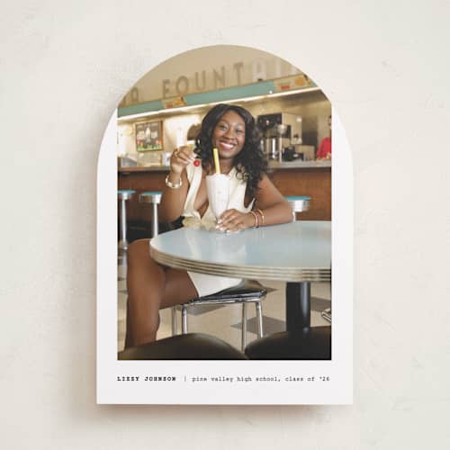 This is a silk graduation announcements with standard by Adelyn T. called subtle printing on recycled smooth signature in standard