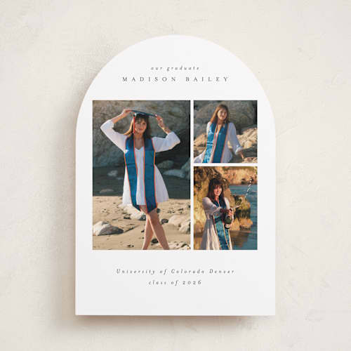 This is a snow graduation announcements with standard by Emily Sabol Goss called graduate gallery printing on recycled smooth signature in standard