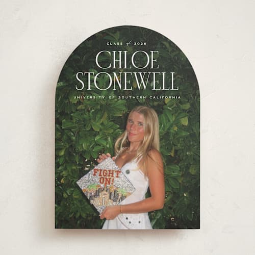 This is a snow graduation announcements with standard by Ellen Schlegelmilch called modern serif printing on recycled smooth signature in standard